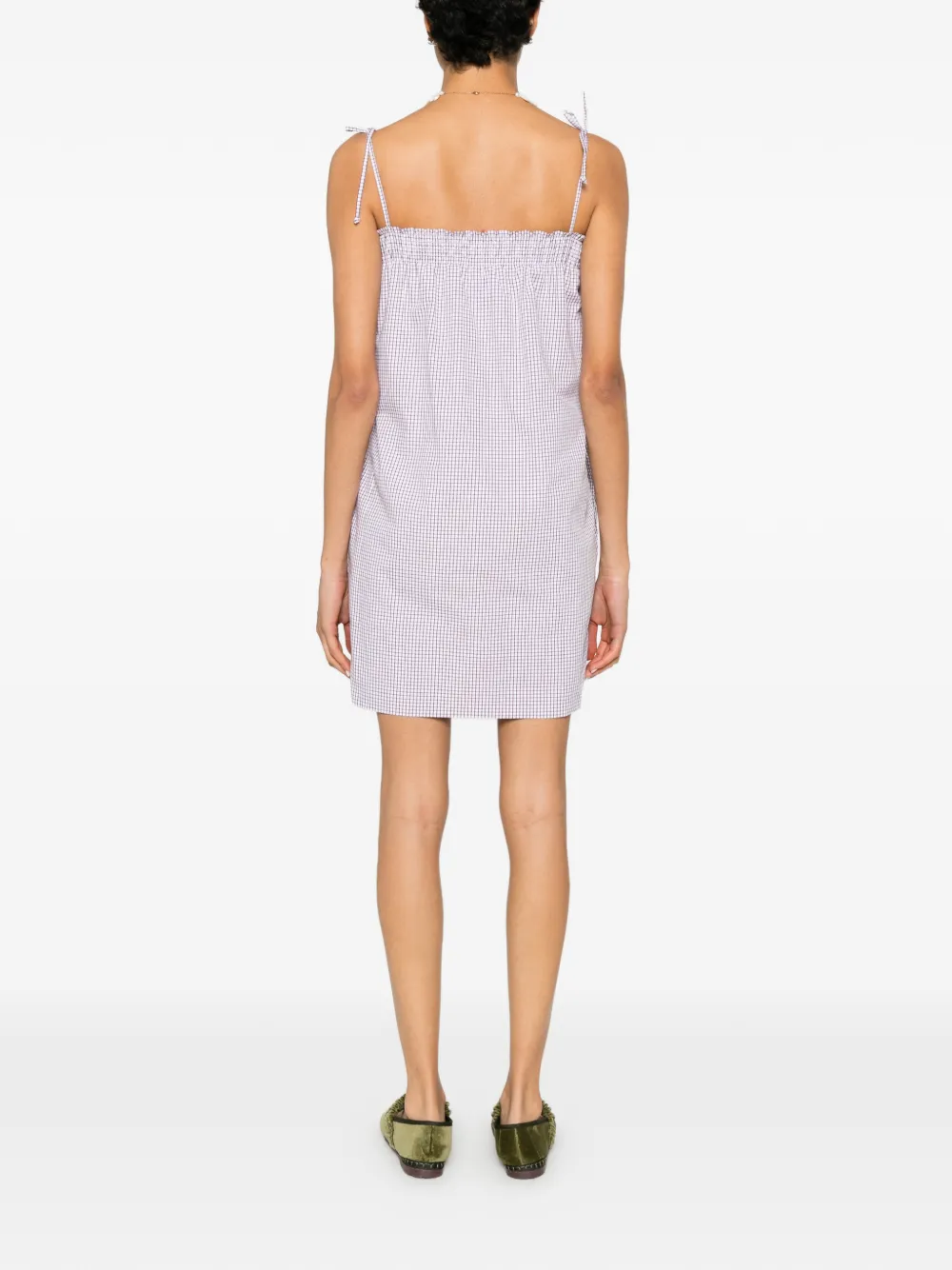 A.P.C. Geruite mini-jurk Wit