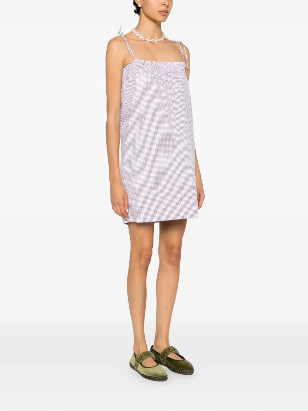 A.P.C. Geruite mini-jurk Wit