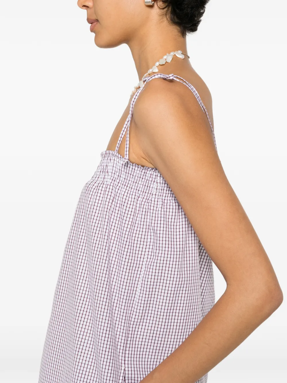 A.P.C. Geruite mini-jurk Wit