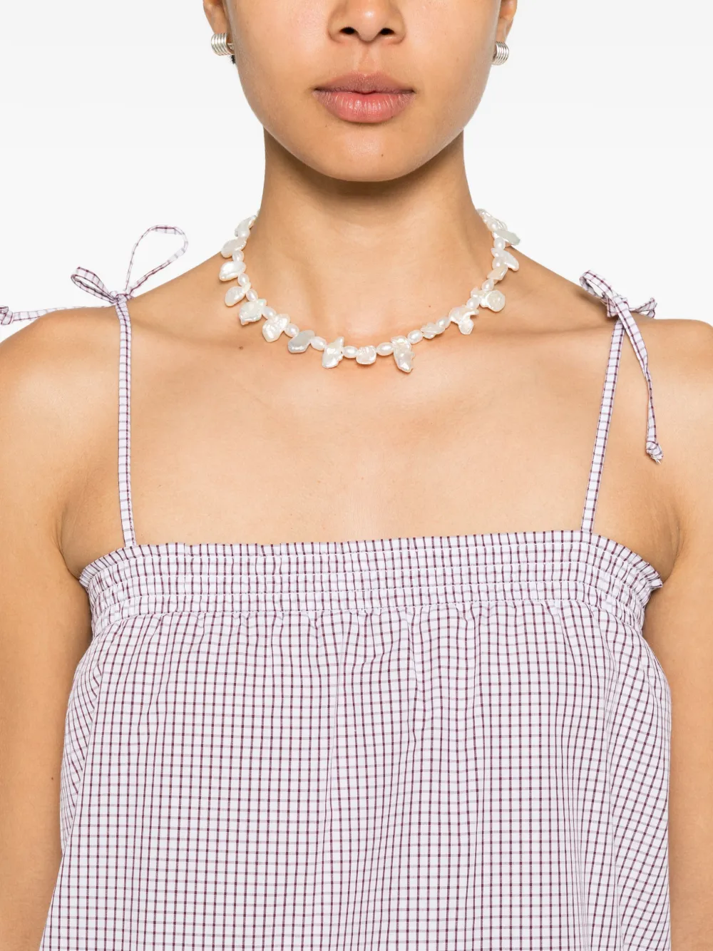 A.P.C. Geruite top Wit