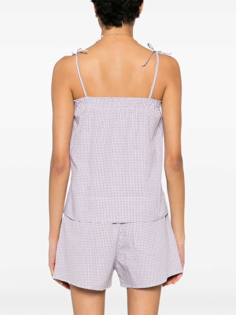 A.P.C. Geruite top Wit