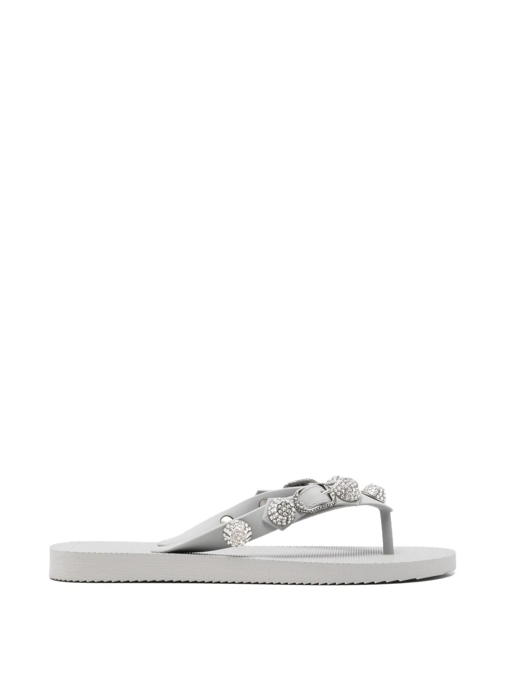 Balenciaga Cagole crystal-embellished flip-flops - Grau