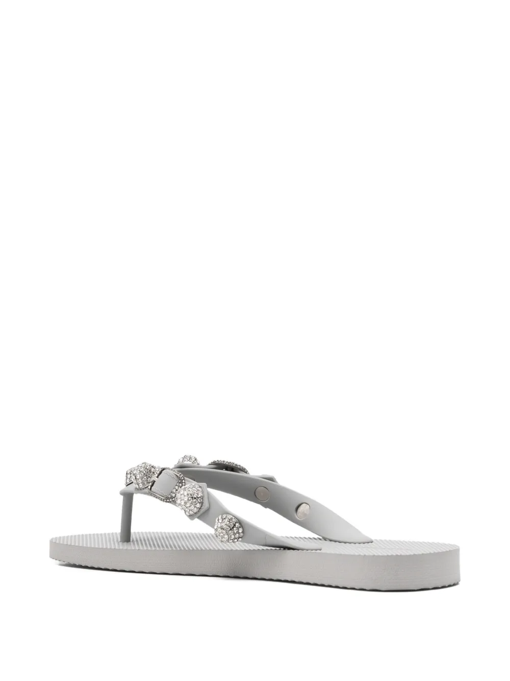 Balenciaga Cagole crystal-embellished flip-flops Grijs