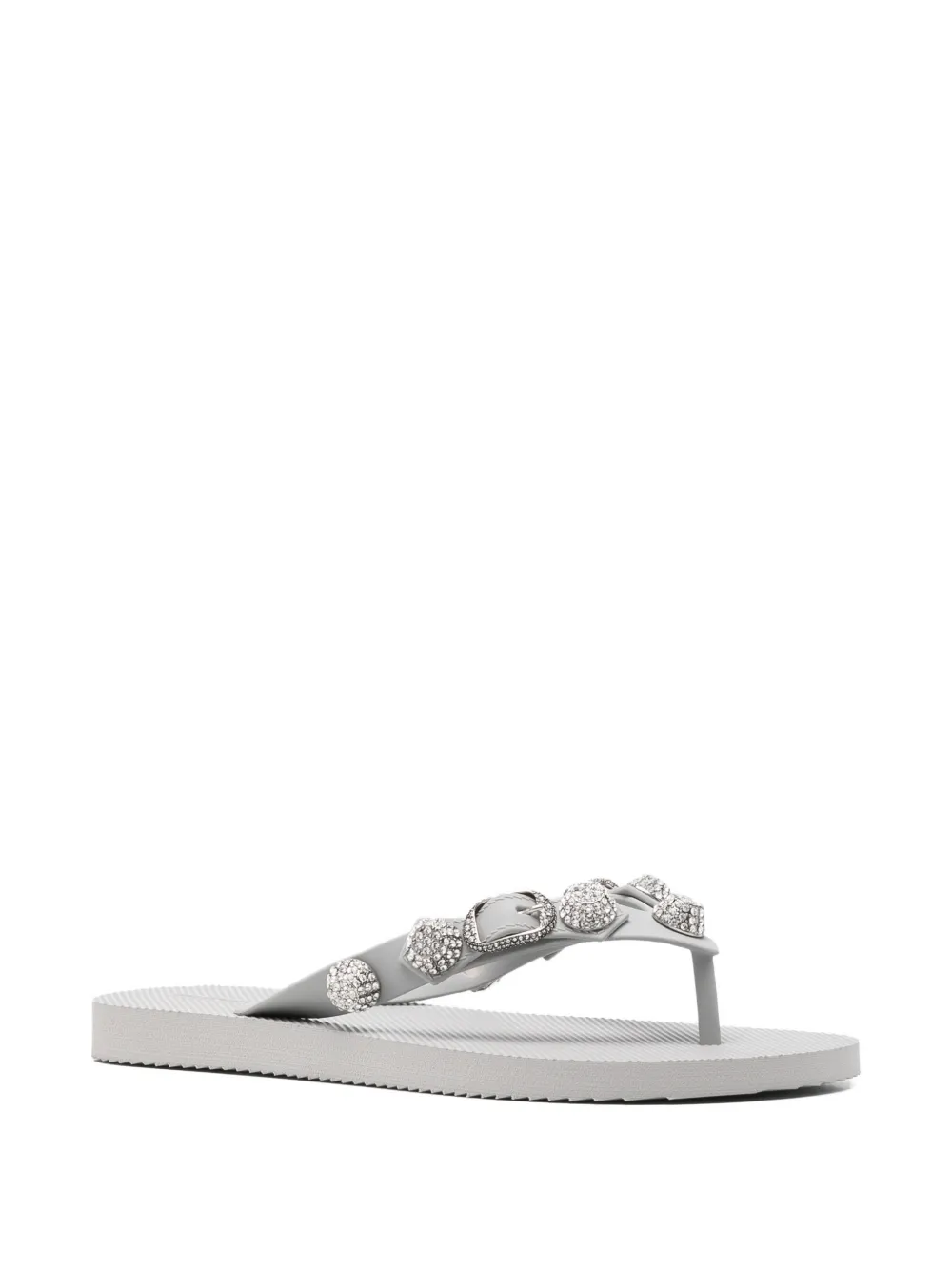Balenciaga Cagole crystal-embellished flip-flops Grijs