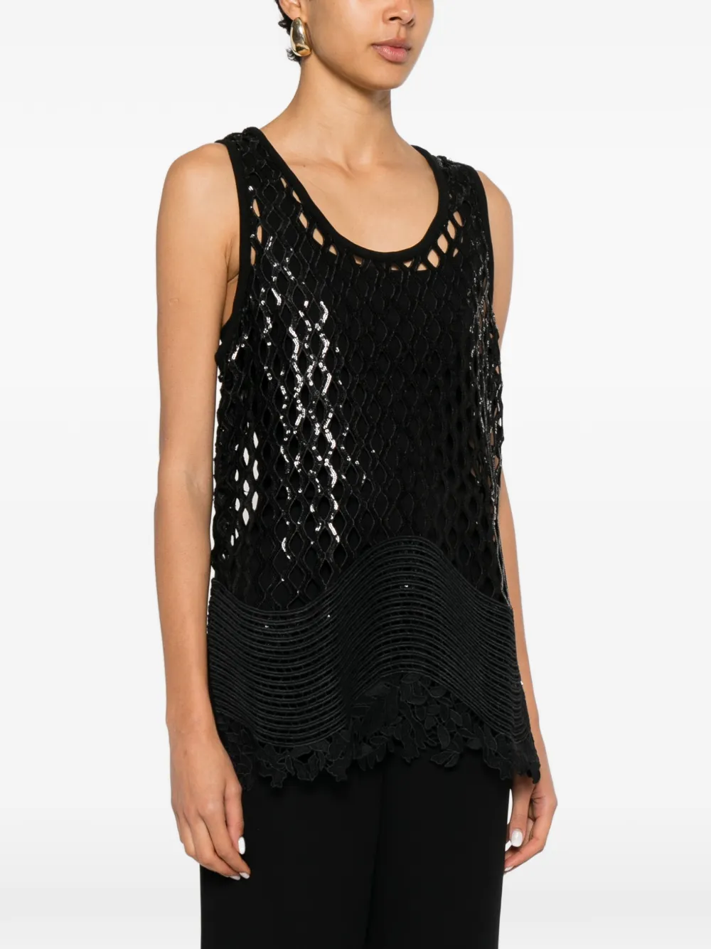 Sportmax Top verfraaid met pailletten Zwart
