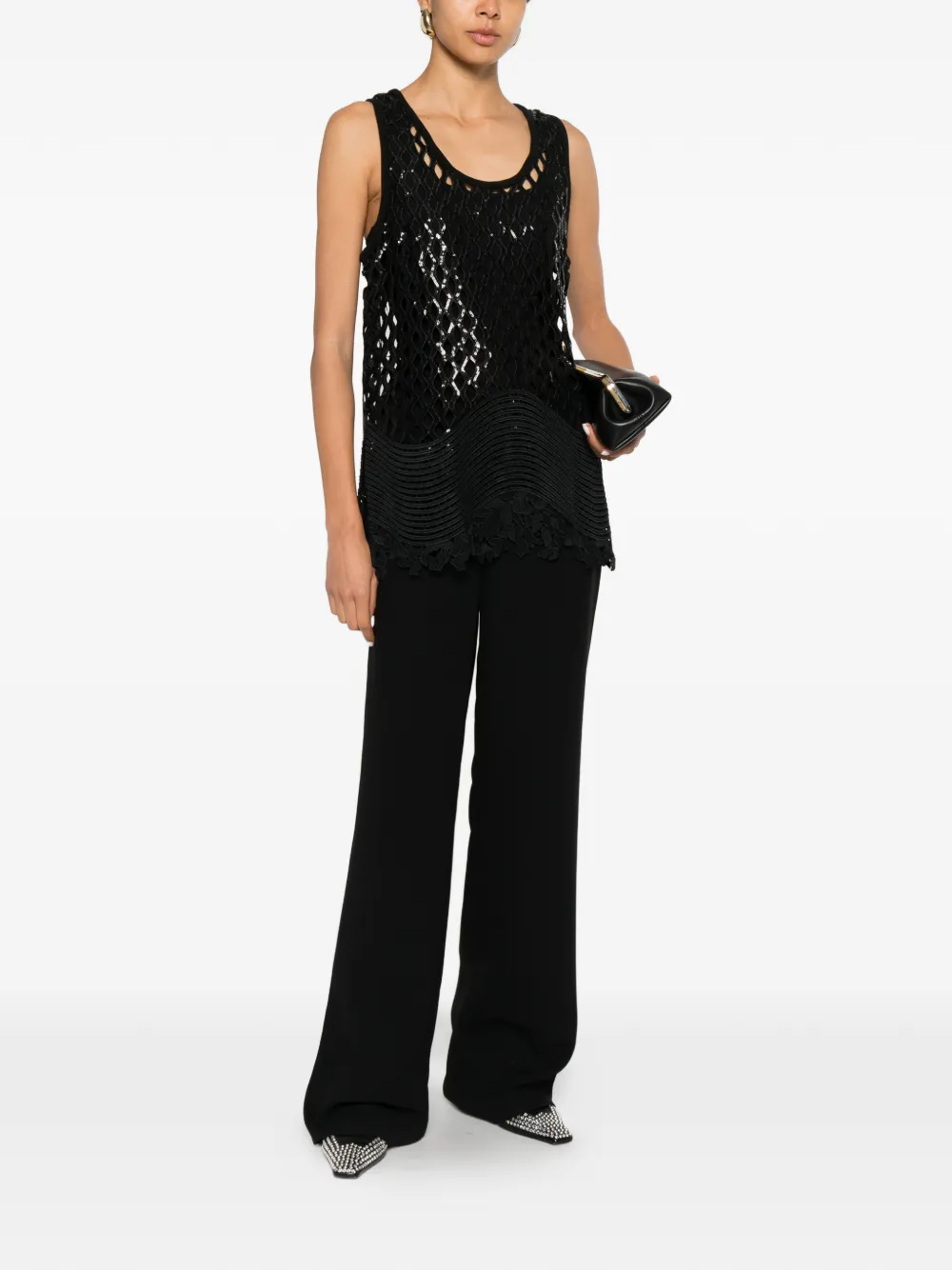 Sportmax Top verfraaid met pailletten Zwart