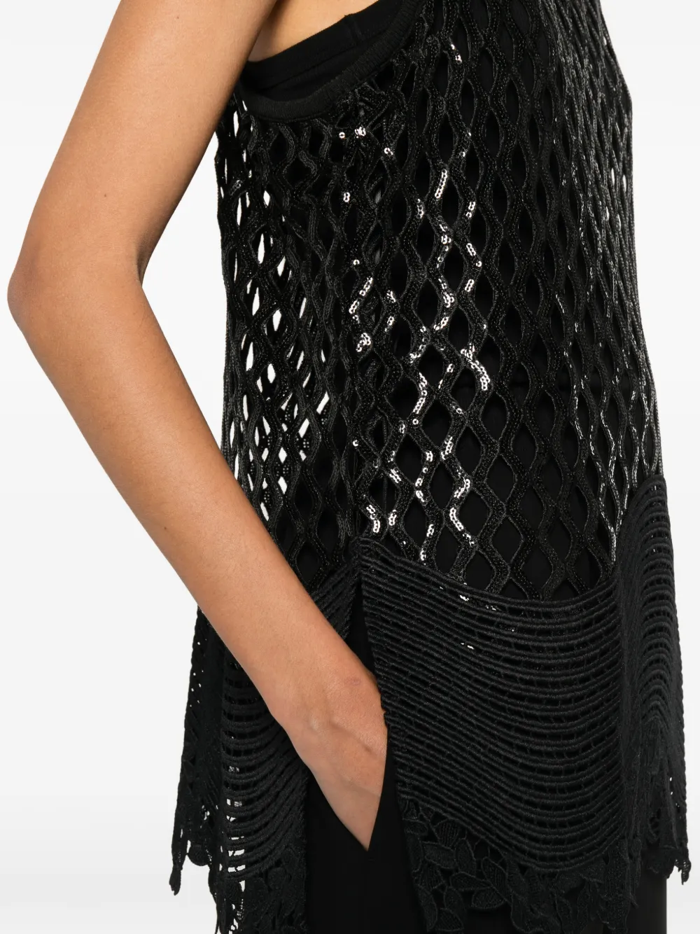 Sportmax Top verfraaid met pailletten Zwart