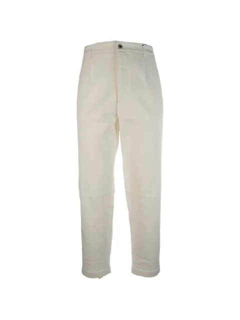 Pence button-fastening buckle-detail trousers