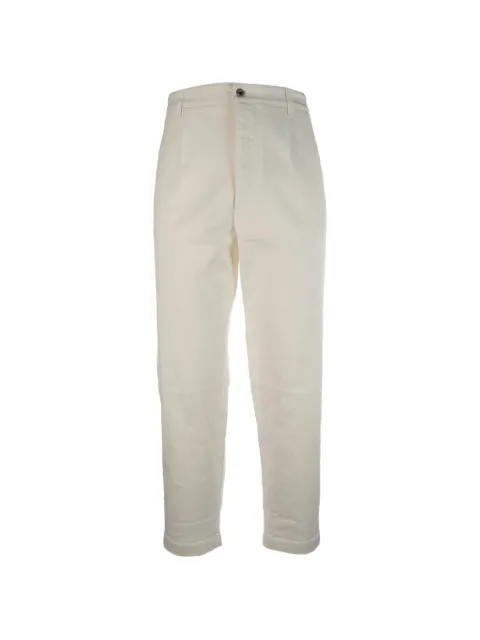 Pence button-fastening buckle-detail trousers