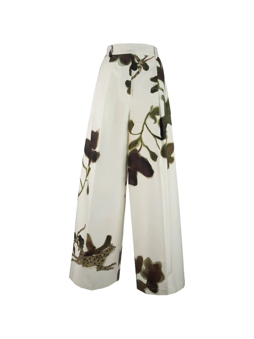 CO.GO floral-detail cotton trousers - Toni neutri