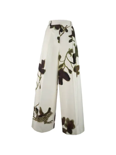 CO.GO floral-detail cotton trousers