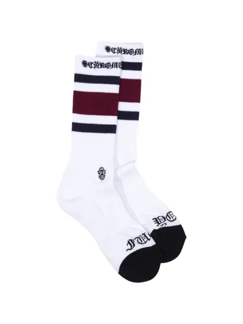 Chrome Hearts striped logo-print socks