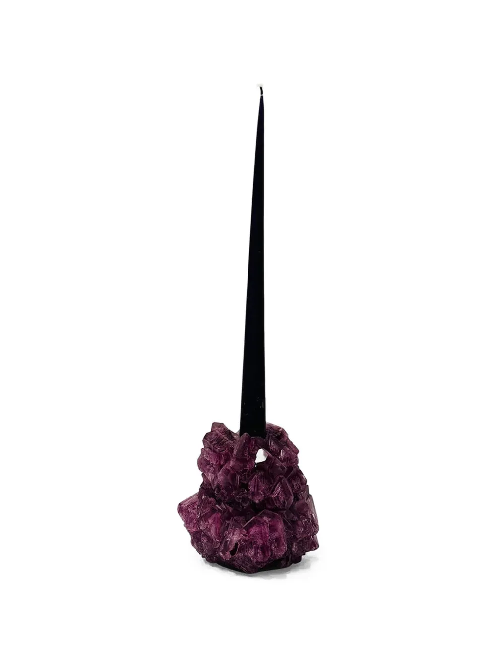 Mineral Series Crystal amethyst candlestick holder - Rosso