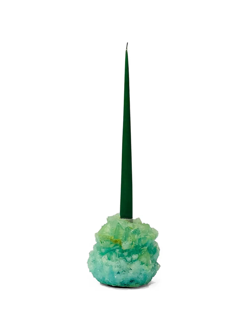 Mineral Series Crystal turquoise candlestick holder - Verde