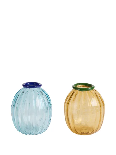 Lisa Corti vases en verre Rosebud à design cannelé