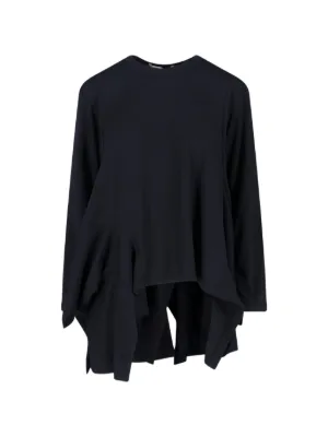 MM6 Maison Margiela ラウンドネック ブラウス | ブラック | FARFETCH JP