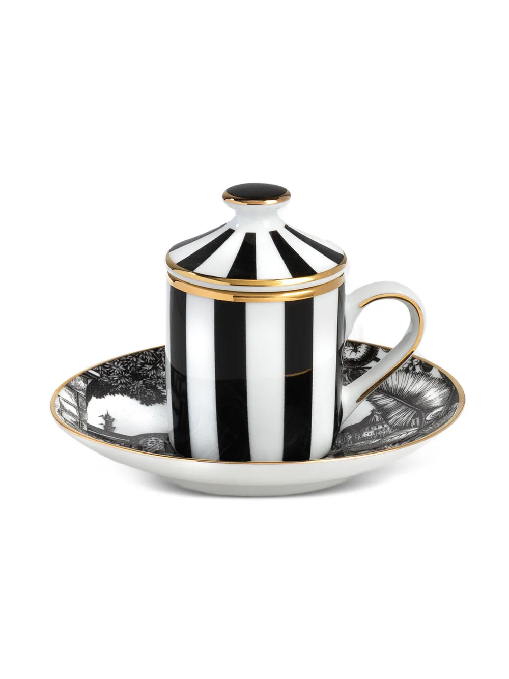 Simone Guidarelli Home Sunset Safari striped espresso cup set - Bianco