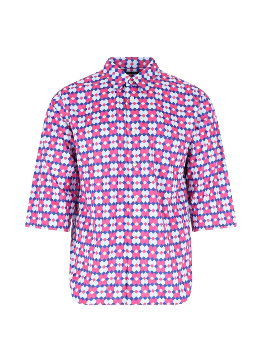 Comme des Garçons Homme Plus geometric-pattern short-sleeve shirt - Pink