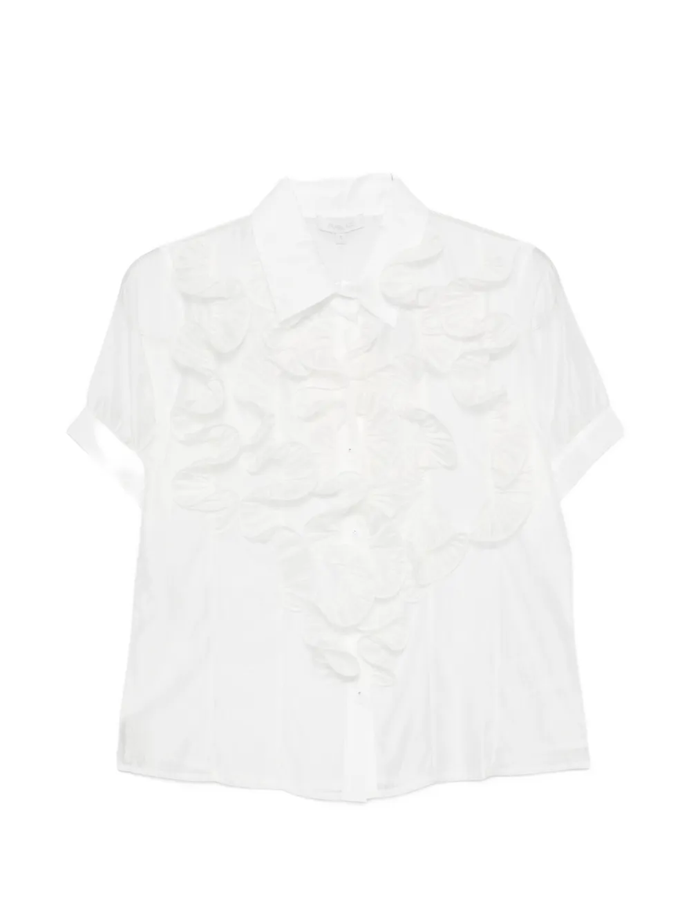 Paper Lace ruffle-detailed sheer blouse - Bianco