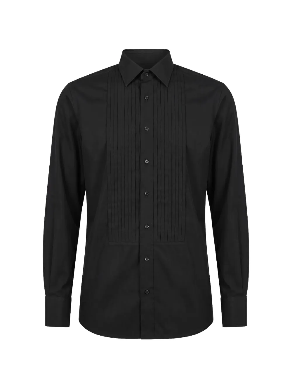 TOM FORD pleated-bib shirt - Schwarz