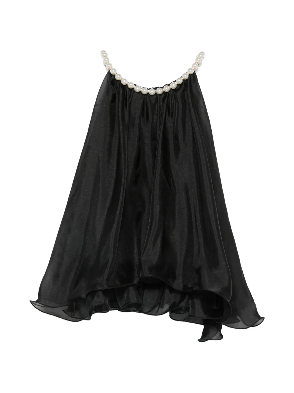 Paper Lace faux-pearl halterneck top - Schwarz