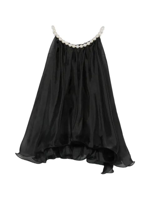Paper Lace Neckholder-Top mit Kunstperlen