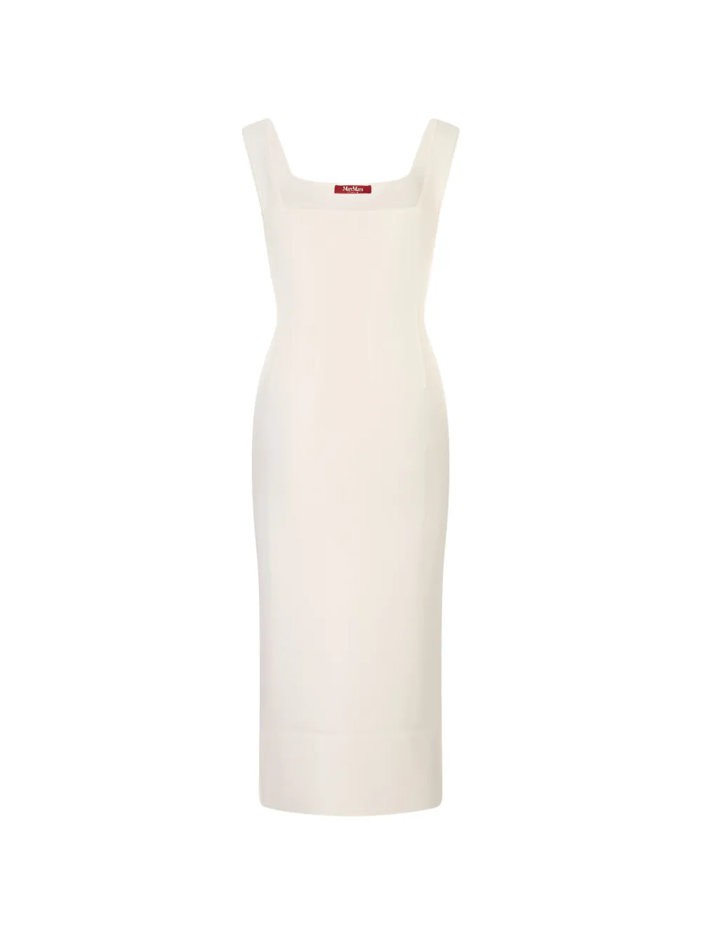 'S Max Mara ribbed-knit square-neck midi dress - White