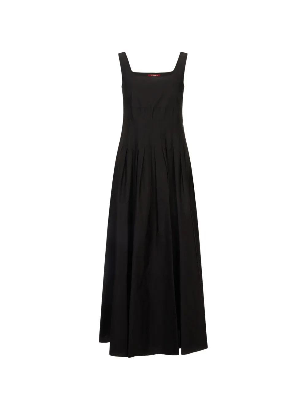 Max Mara square-neck pleated midi dress - Black