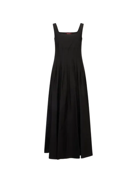 Max Mara square-neck pleated midi dress