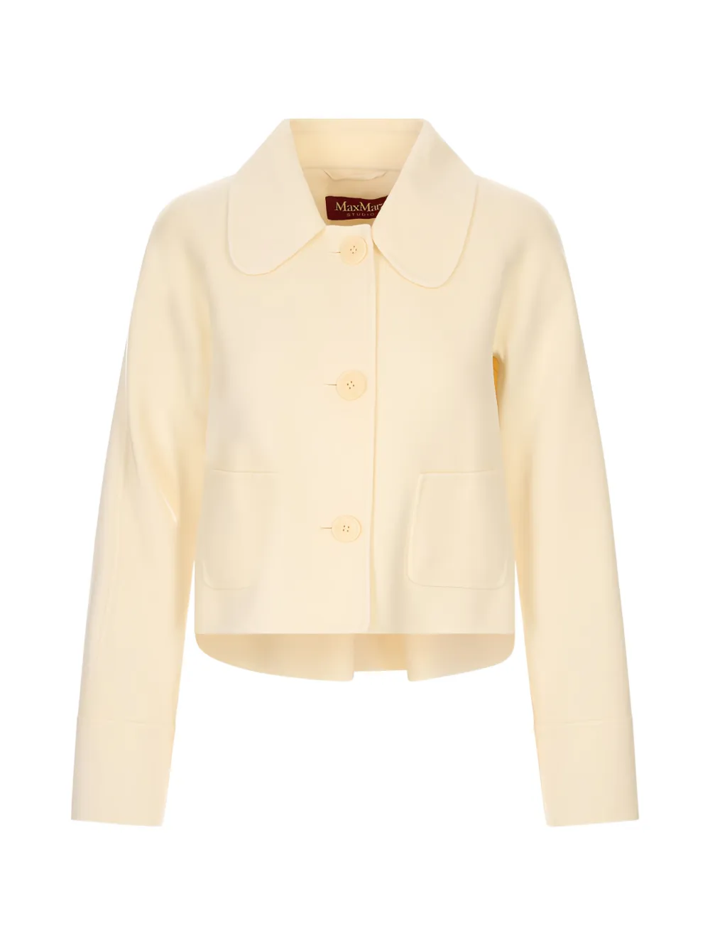 'S Max Mara pleat-detail button-front cropped jacket - Neutrals