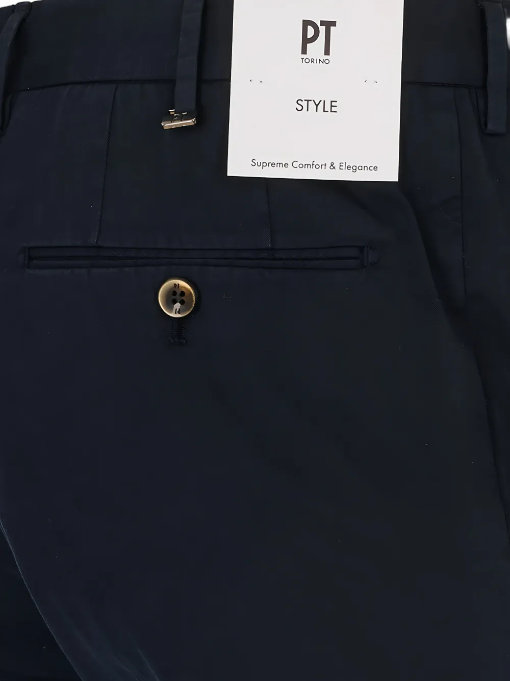 PT Torino Broek met zak en riemlus Blauw