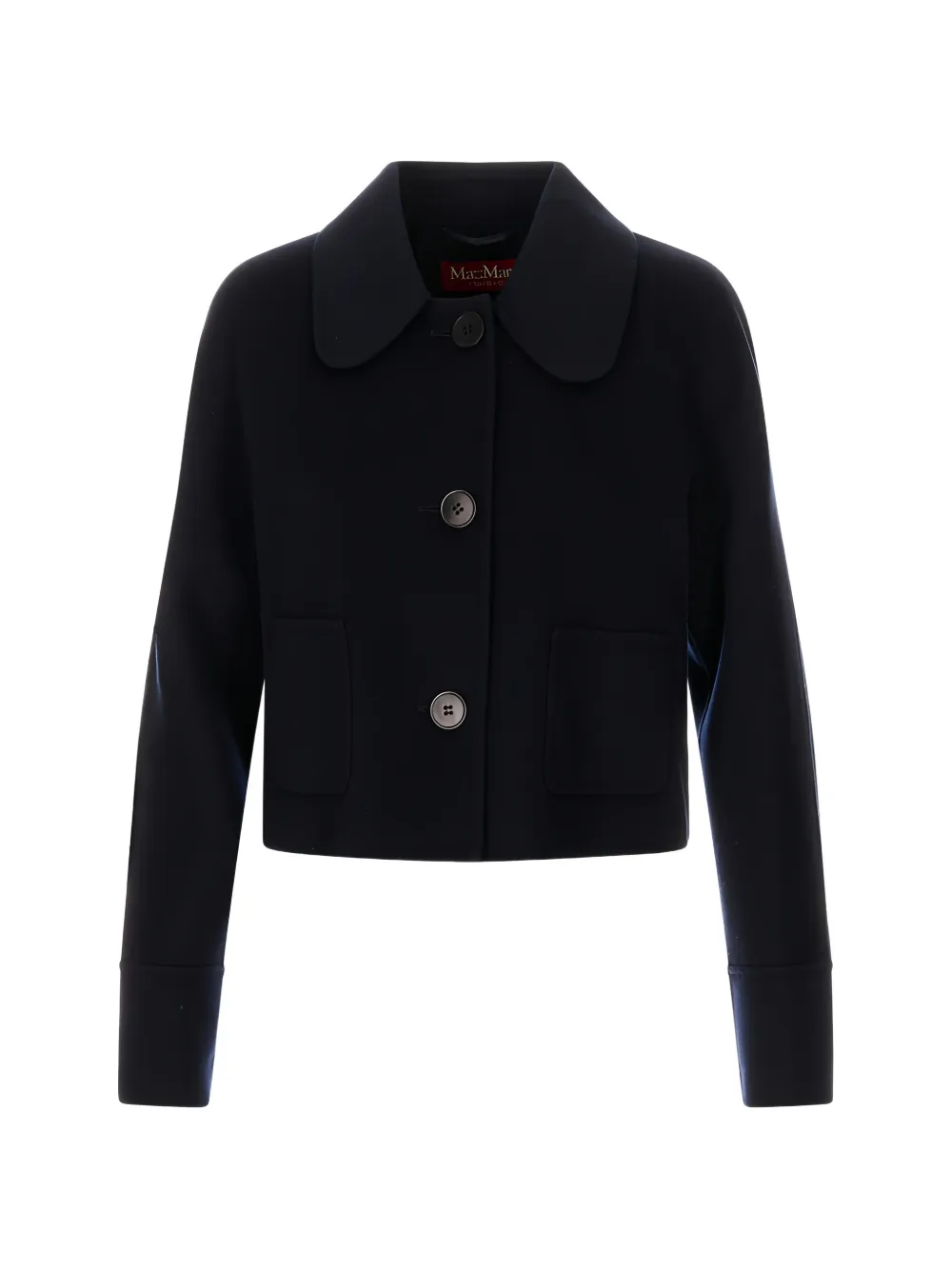 Max Mara round-collar single-breasted jacket - Blau
