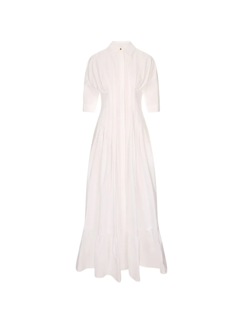 Max Mara pleated tiered-skirt maxi dress - White