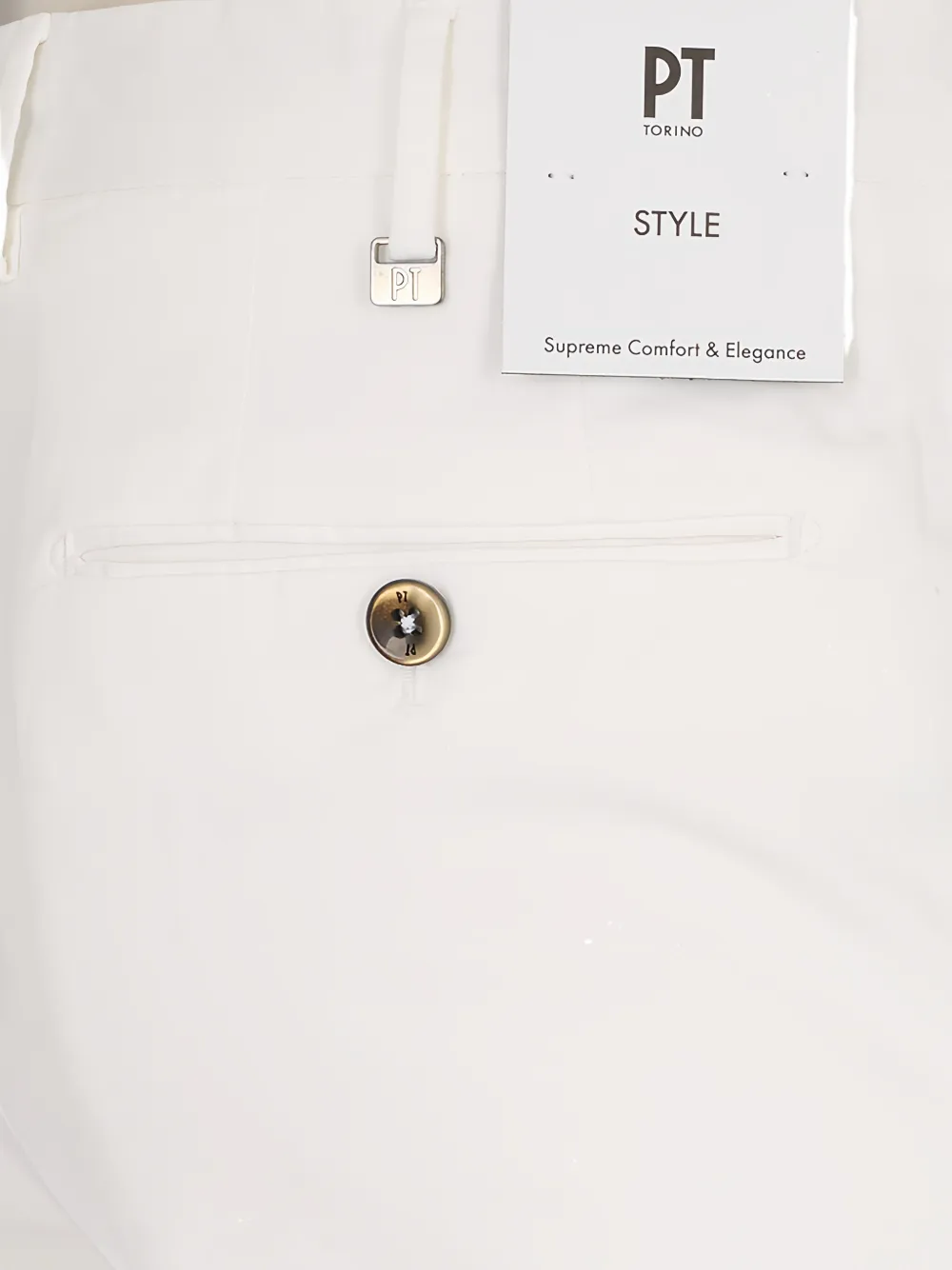 PT Torino Slim-fit broek Wit
