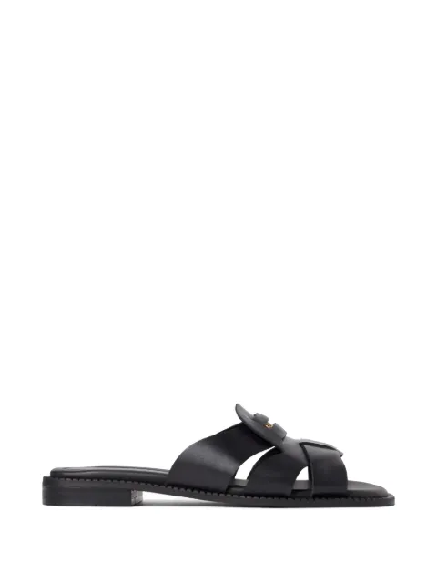 Tommy Hilfiger sandalias de piel con placa del logo y puntera cuadrada