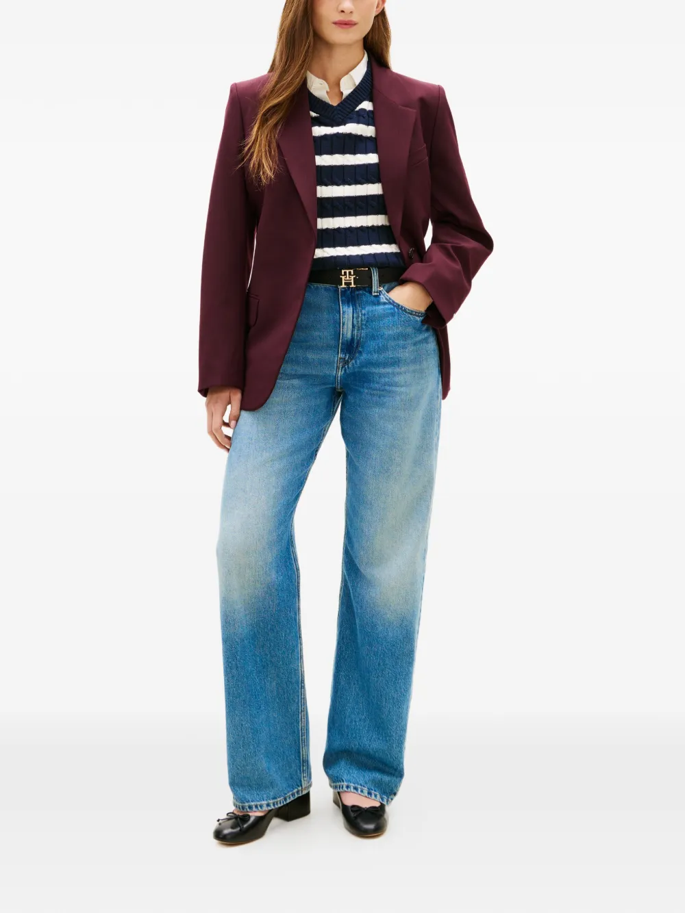  Tommy Hilfiger Vaqueros Rectos De Talle Medio - Azul 