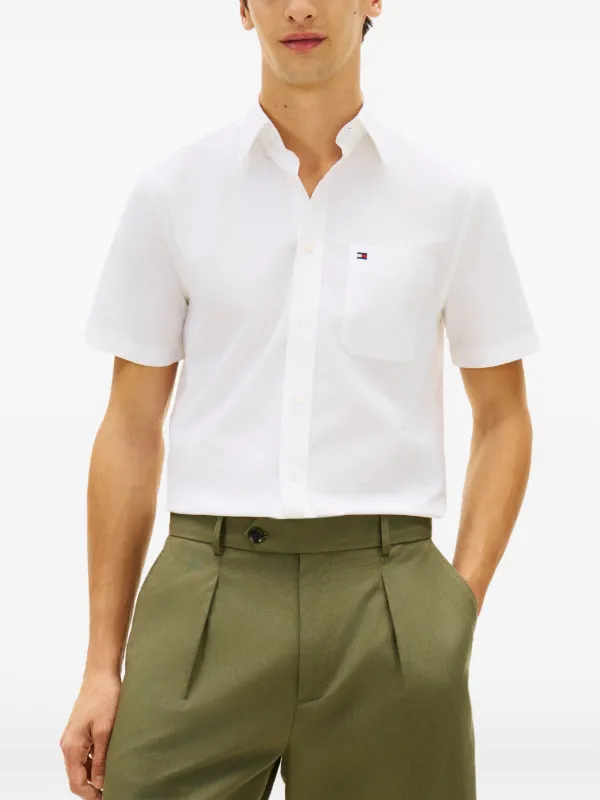 tommy hilfiger short sleeve dress shirt Amazon.com: Tommy Hilfiger Men's Lightweight Leaf Print Short Sleeve Shirts,Black/Allover Medium : Clothing, Shoes & Jewelry