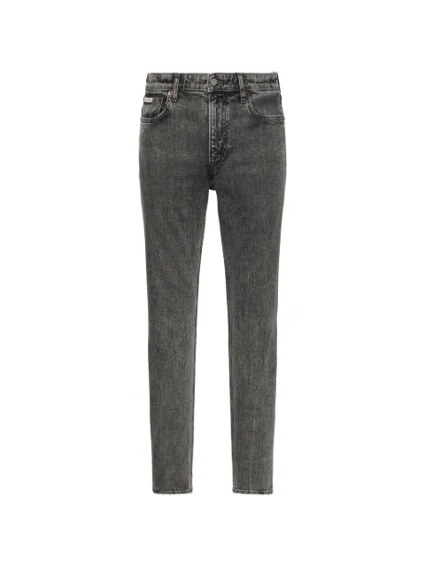 Calvin Klein logo-patch acid-wash jeans