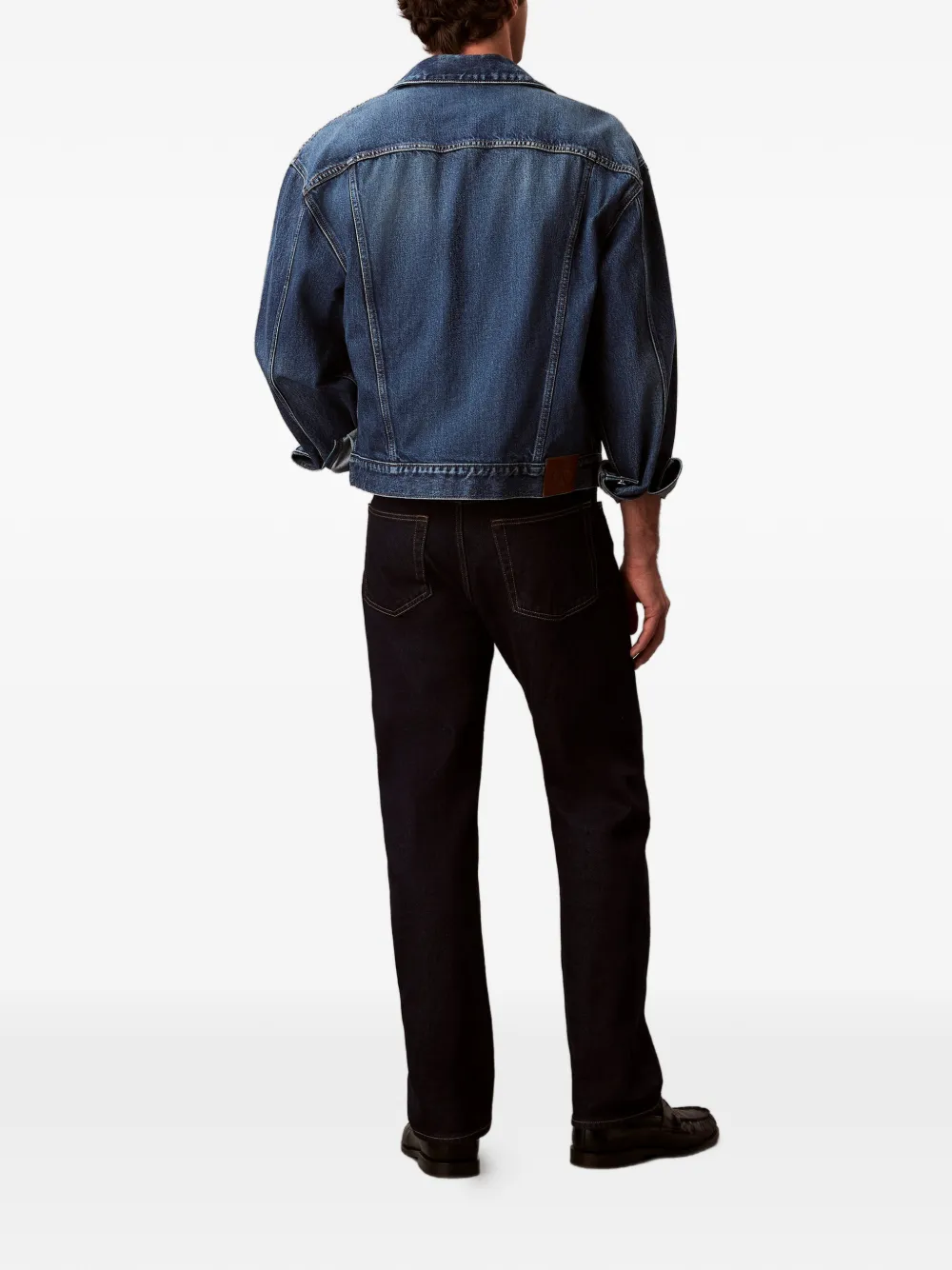  Calvin Klein Vaqueros Rectos Con Parche Del Logo - Azul 