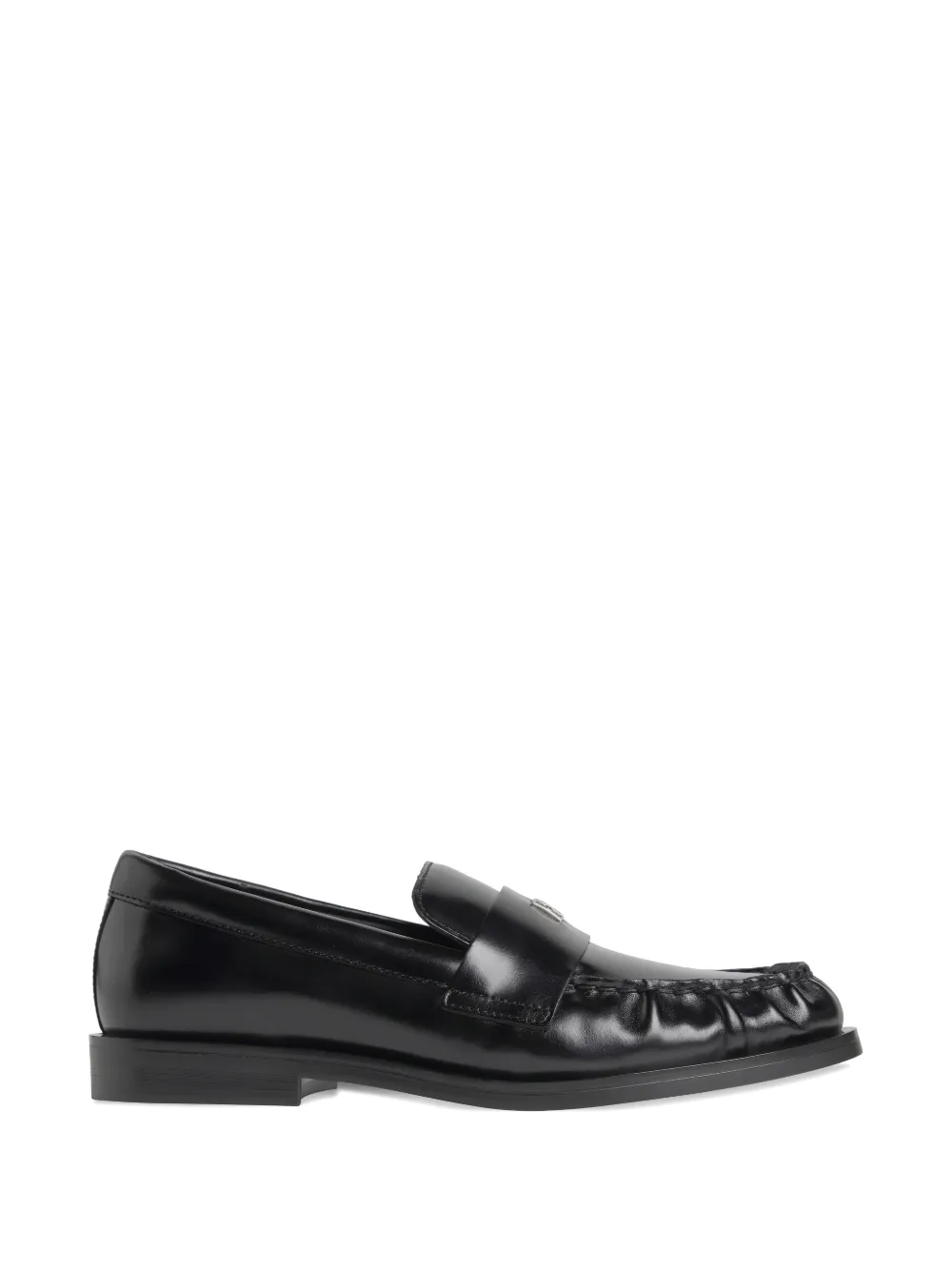 Calvin Klein Theo logo-plaque ruched-detail loafers - Nero