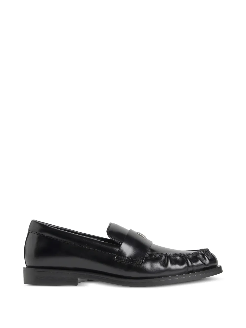 Calvin Klein Theo logo-plaque ruched-detail loafers - Nero