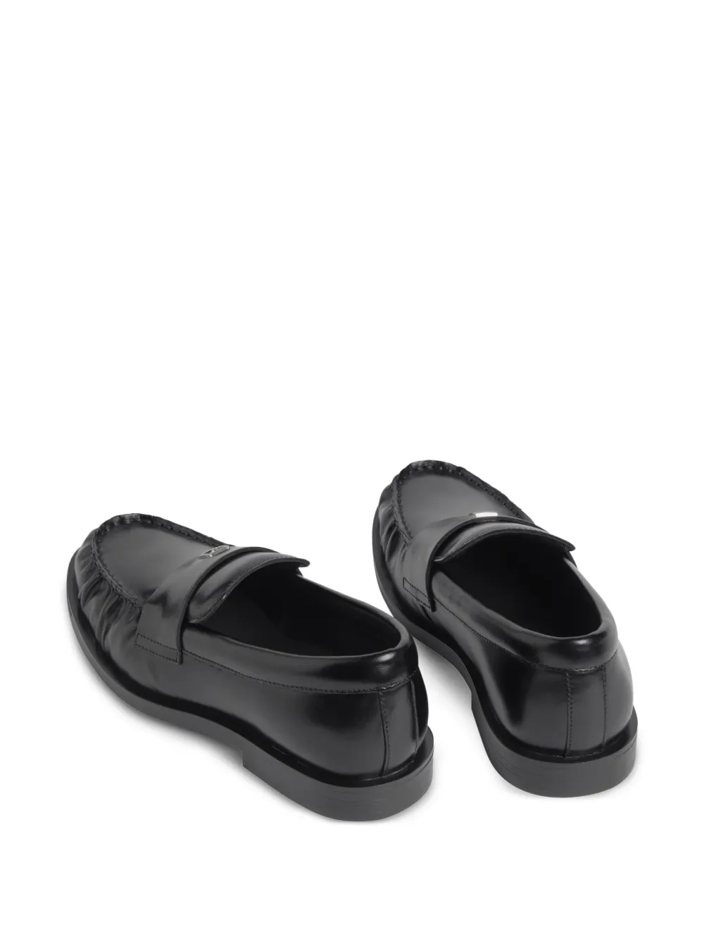 Calvin Klein Theo loafers met ruches en logoplakkaat Zwart
