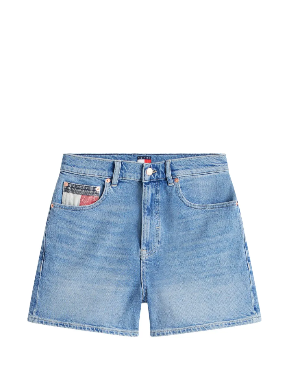 Tommy Jeans logo-patch denim shorts - Blu
