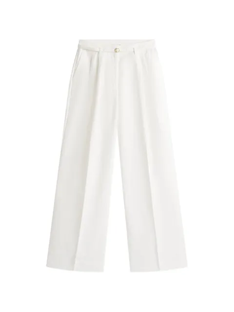 Tommy Hilfiger belted pleated wide-leg linen-blend trousers