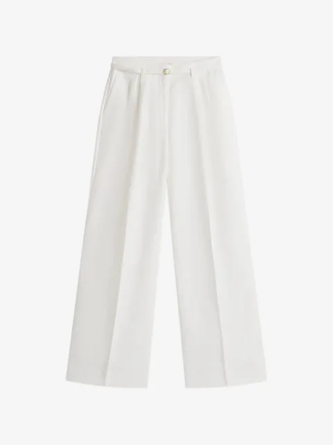 Tommy Hilfiger belted pleated wide-leg linen-blend trousers