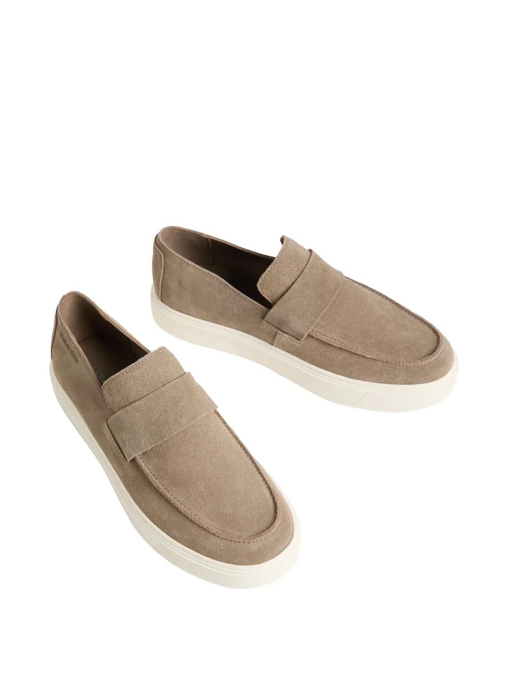 Calvin Klein Athena suede slip-on boat shoes Beige