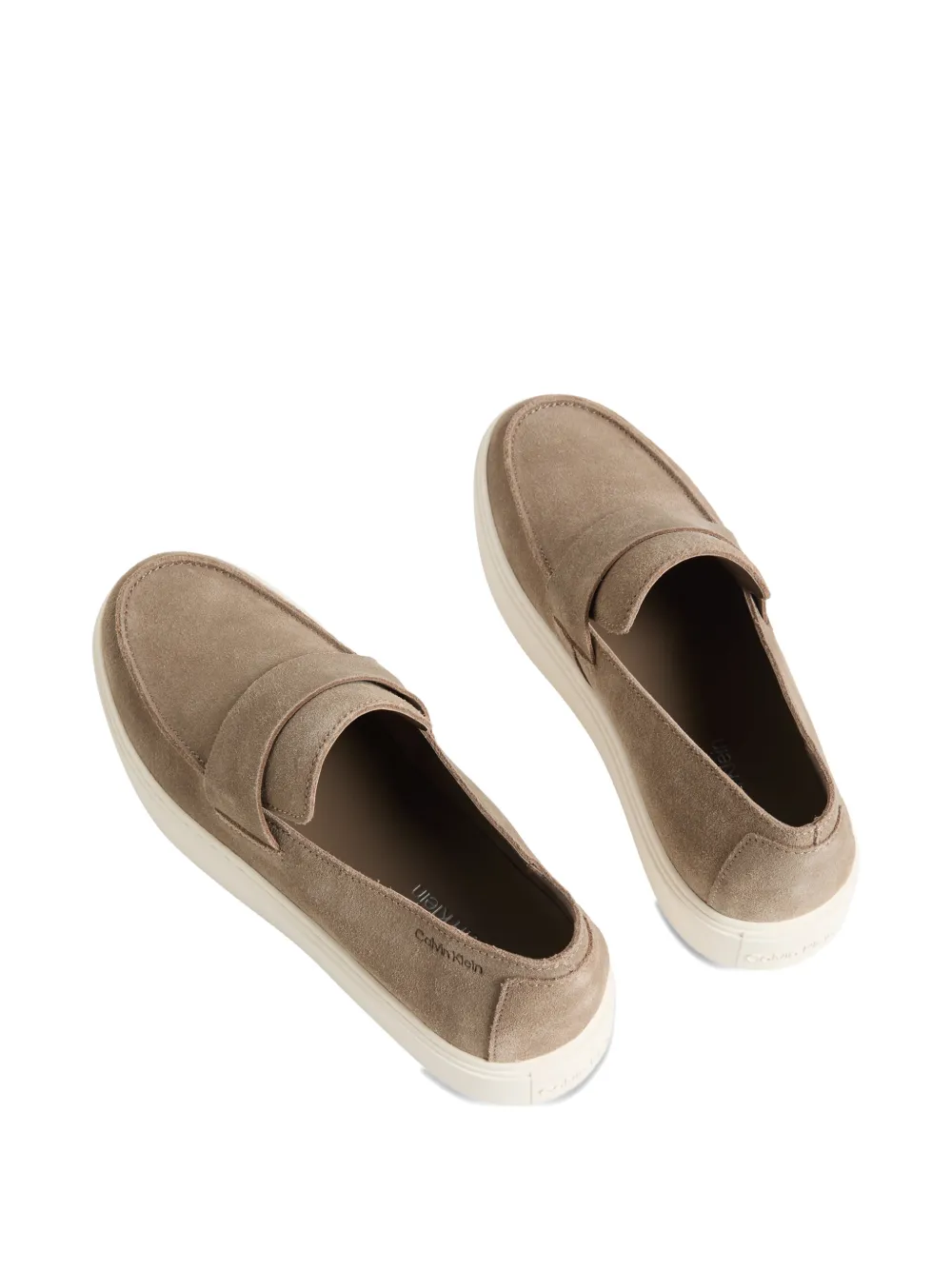 Calvin Klein Athena suede slip-on boat shoes Beige