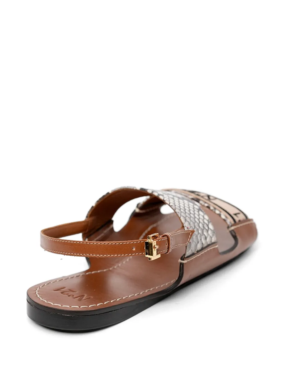 Nº21 snakeskin-effect strap sandals Grijs