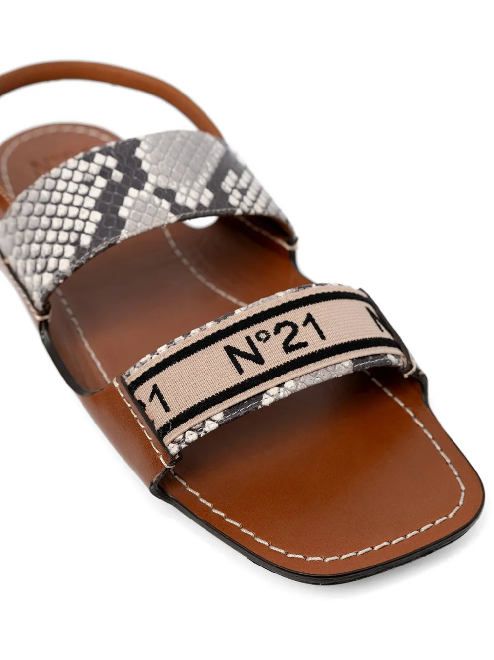 Nº21 snakeskin-effect strap sandals Grijs