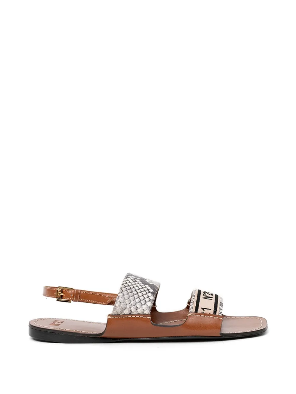 Nº21 snakeskin-effect strap sandals - Grigio